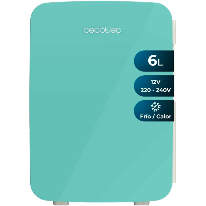 Міні-холодильник Cecotec Bolero MiniCooling Bahamas Mint 6 л, 12V-220V, для авто та кемпінгу, охолодження/нагрівання