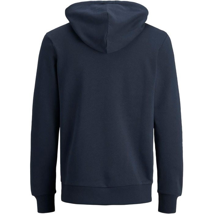 Чоловічий худі JACK & JONES з капюшоном та кишенею, Regular Fit, колір Shocking Orange/Navy Blazer, розмір XS
