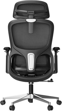 Hbada P2 Air Ergonomic Office Chair with 3D Lumbar Support, Adjustable Mesh Chair, 3D Armrests, Headrest & Comfortable Seat - Home & Office Desk Chair (Black, Luxury Version)