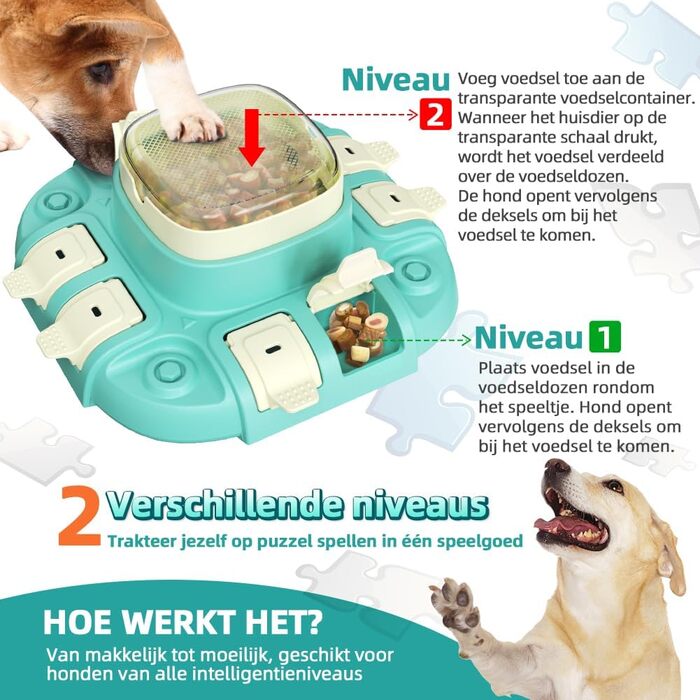 Іграшка для собак, інтелектуальна, інтерактивна, для малих, середніх та великих собак, для тренування та годування, покращує інтелект