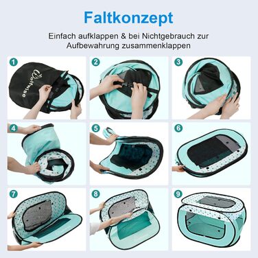 Вольвайз Вопенауфста: Переносний вольєр для тварин 90x60x60 см, для собак, котів, кроликів, для дому та вулиці, зелений