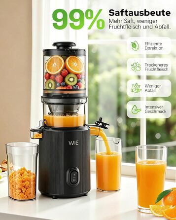 Шнекова соковижималка WIE 135мм Slow Juicer для цілих овочів та фруктів, ємність 2.6л