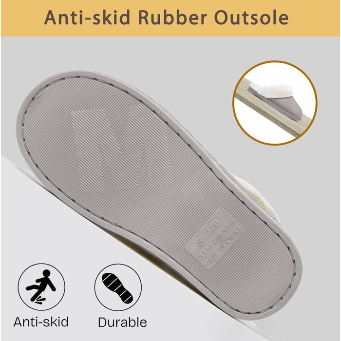 Тапочки домашні Donpapa для жінок та чоловіків, зимові, теплі, з м'якою устілкою з піною пам'яті, з імітацією овечої шкури, антиковзаючі, для дому та вулиці (40.5/42 EU, світло-сірі)