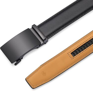 Чоловічий шкіряний ремінь SENDEFN з автоматичною застібкою, ширина 35 мм, регульований розмір 32-38 дюймів (115 см), чорний