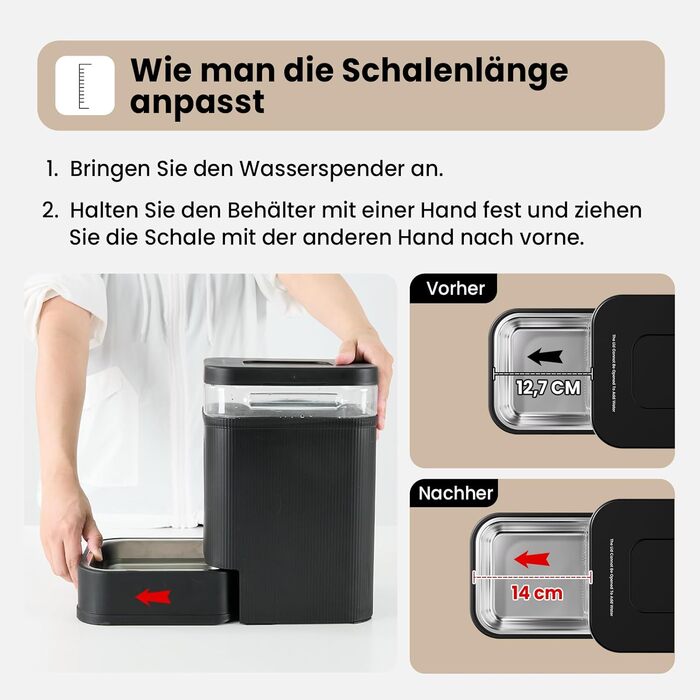 Автоматичний диспенсер води для собак та котів Gardner Pet 6.5L, годівниця, не потребує електрики, з нержавіючою чашею, BPA-free, чорний