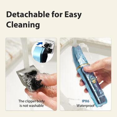 Набір для стрижки собак 3-в-1: машинка, триммер для лап, тиха робота, для густого шерсті, синій