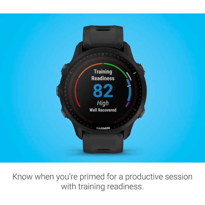 Garmin Forerunner 955 - GPS-годинник для триатлонів, бігу, з сонячною батареєю, чорний