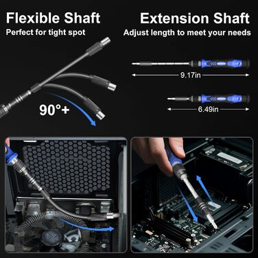 Міні-шуруповерт STREBITO, 144 шт. Прецизійний набір інструментів для ремонту електроніки (PC, Laptop, Телефон, Дрон)