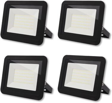 DA LIGHT 50W LED Floodlight Outdoor & Indoor, 6000K Cool White 4500lm Super Bright Outdoor Light, LED Floodlight Outdoor Spotlight Floodlight IP65, 230V LED Spotlight for Garden, Garage, Sports Field (4 pieces)