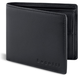 Bugatti Lima Wallet for Men, Genuine Leather, Black Crossbody Wallet