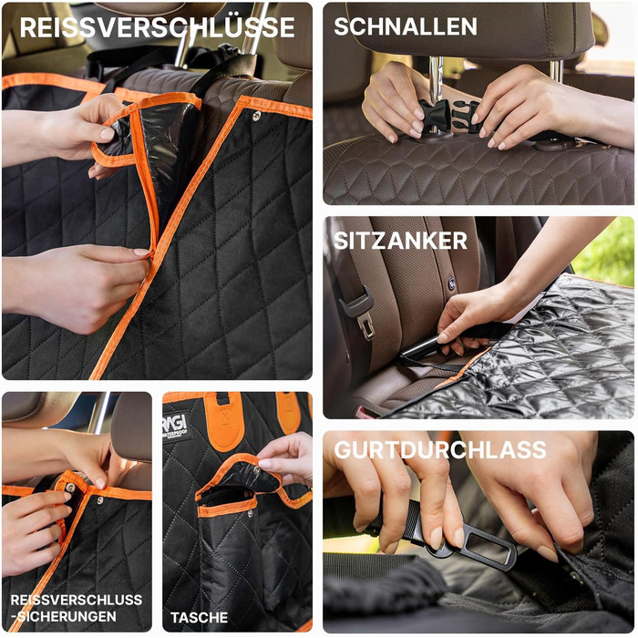 Захист для заднього сидіння авто для собак RAGI - водовідштовхувальний, 4в1, з ременями, антиковзаючий, для всіх авто