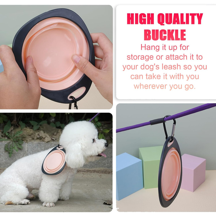 3 складні миски для собак, силіконові дорожні миски для води та їжі, портативні миски для тварин з карабіном