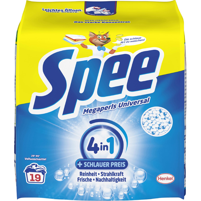 Пральний порошок для кольорових речей Spee Megaperls Color 3+1, свіжість, 1.14 кг (90 циклів прання)