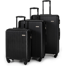 Набір валіз 3 шт: ручна поклажа, середній та великий кофр з ABS, чорний. Набір валіз з ABS, 3 шт.