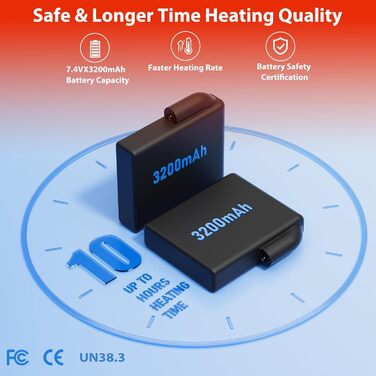 Гріючі рукавички з акумулятором 7.4V 6400mAh USB, 3 режими нагріву, водонепроникні рукавички з підігрівом для зимових видів спорту, катання на лижах, мотоциклі, велосипеді, піших прогулянок