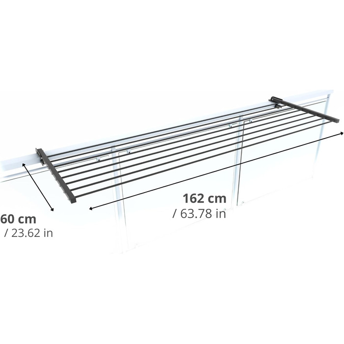 Сушарка для білизни Foxydry Duo антрацит 162 см для балкона, тераси, перил - розкладна, з нержавіючої сталі та алюмінію