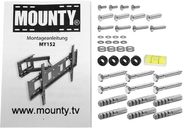 Кріплення для телевізора MOUNTY MY152: рухливе кріплення до 80 кг, VESA 600x400 мм