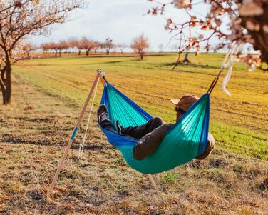AMAZONAS Wood – Flexible hammock stand made of ash wood, 100 kg load capacity, ideal for a tree or suspension point