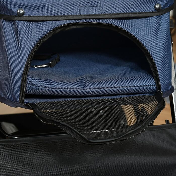 PawHut Buggy для собак та котів: зручний візок для вигулу домашніх тварин, блакитний, 76,5 x 52 x 95 см