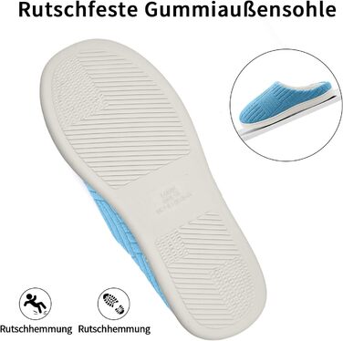 Зручні антиковзкі домашні тапочки з Memory Foam з бавовни для жінок (36/37 EU, блакитні)