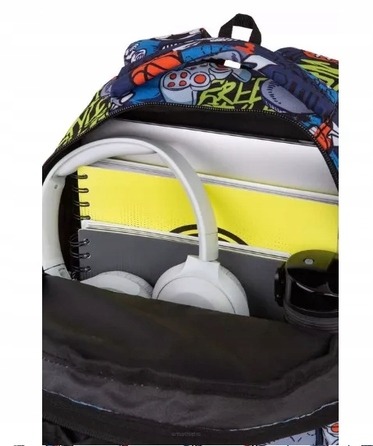 Багатовідсіковий шкільний рюкзак CoolPack, чорний, багатоколірний, 19 л