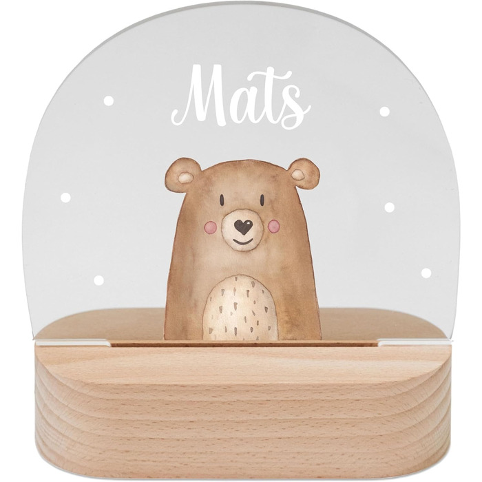 Wonderwish - Personalized Night Light for Babies - Individual Nightstand Lamp for Children - Personalized Gifts for Kids - Baby Gift - New Baby Gift (Bear)