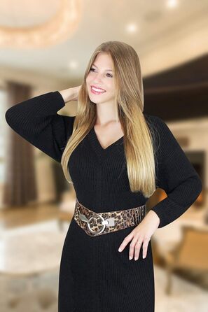 Жіночий еластичний пояс-гумка Vanessa & Melissa, ширина 6 см, срібна пряжка, чорний, 75 см (75-90 см талія)