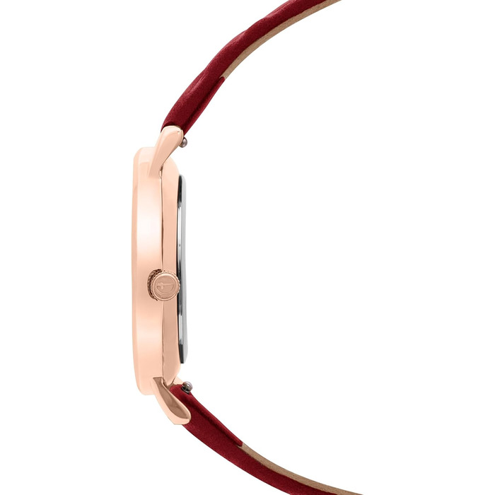 Жіночий годинник Tamaris з шкіряним ремінцем (рожеве золото / ремінець бордовий)