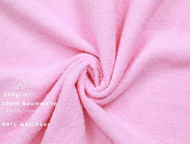 Betz 6-Piece Bath Towel Set, Shower Towel, Palermo Size 70x140 cm, 100% Cotton, Rosé Color