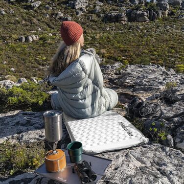 Кемпінговий килимок Naturehike надувний, самонадувний, 3 см, сірий (Mumie-Gray) - для кемпінгу, подорожей, автотуризму та піших прогулянок