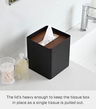 Yamazaki Box Cover Home | Stahl | Tissue Box, Universal Size, Walnut