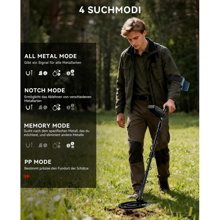 Металодетектор SUNPOW Pro Set для дорослих та дітей – професійний набір, висока точність, 4 режими пошуку, LCD-дисплей, повний комплект