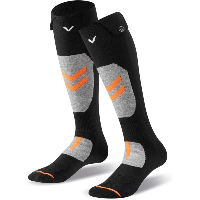 Електричні гріючі шкарпетки VEVOR з акумулятором 5000 mAh, 4 режими нагріву, керування через додаток, для чоловіків та жінок, середній розмір, підходять для полювання, їзди на конях, кемпінгу, походів