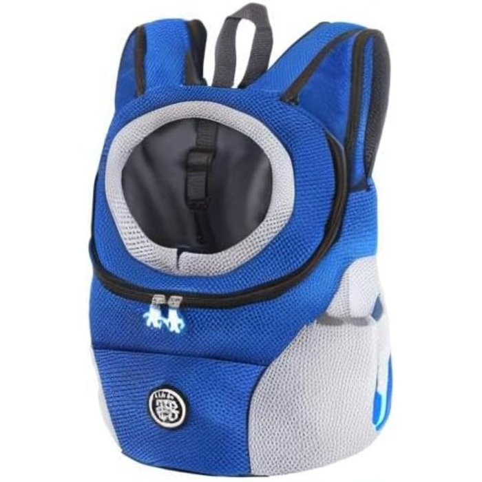 Шлейка для собак та цуценят, переноска-рюкзак, блакитна (L)