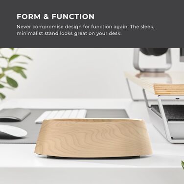 HumanCentric Maple Wood Laptop Stand - Vertical Adjustable Desk Organizer & Docking Station