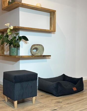 Крісло-ліжко для собак Leo4dog: зручне та миюче ліжко для собак маленьких, середніх та великих порід (чорний, S 67x52)