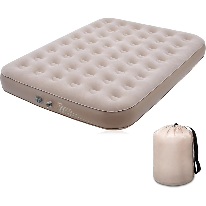 Надувне ліжко для двох осіб, самонадувне, з електричним насосом. Розмір 198x152x25 см
