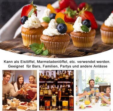 Набір ложок для лате макіато, 30 шт: ложки для кави, морозива, коктейлів та десертів (19,5 см, нержавіюча сталь)