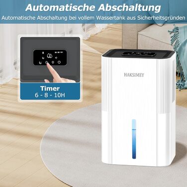 Електричний осушувач повітря 2800 мл | Тихий осушувач для дому з авто-розморожуванням та таймером | Осушувач для підвалу, ванної кімнати | 7-кольорове LED підсвічування з нічним режимом, 500 мл/на добу