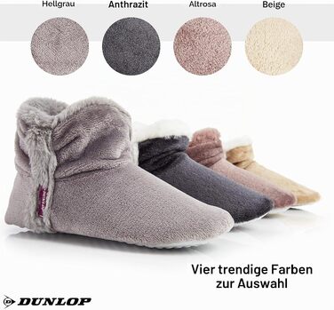 Жіночі зимові капці-чоботики DUNLOP з ефектом пам'яті (Memory Foam), плюшеві теплі та протиковзкі домашні та вуличні тапочки, ніжно-рожеві, розмір 40 EU