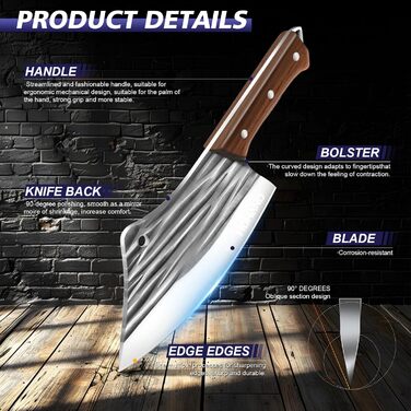 Набір ножів кухонних MDHAND 14 предметів з чохлом, сталь High Carbon, для кухні, кемпінгу, BBQ (смугастий)