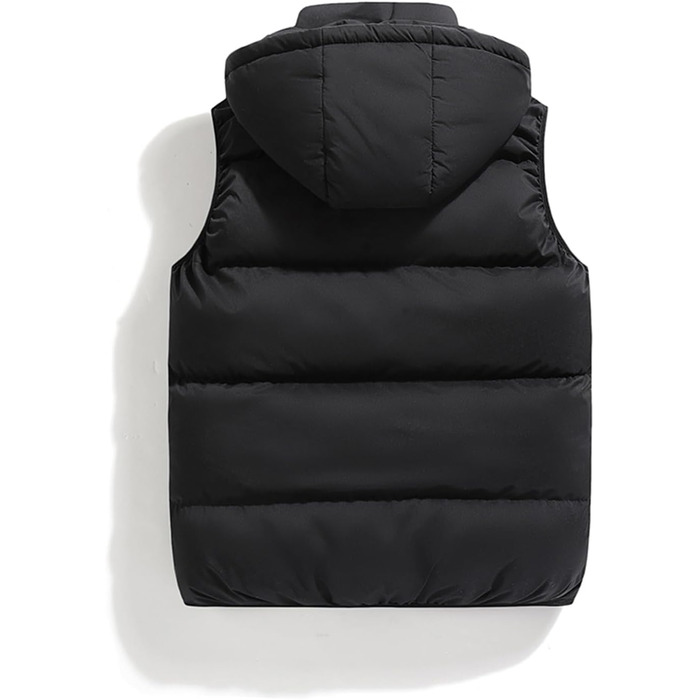 Чоловіча зимова жилетка Hathaway з капюшоном, тепла, без рукавів, на блискавці, чорна, XL
