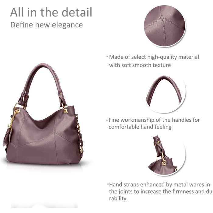 Сумка жіноча NICOLE & DORIS через плече, шкіряна, велика місткість, фіолетова - шопер, дизайнерська сумка з китицею