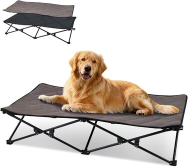 Лежанка для собак KingCamp - зручна та портативна, 57x57x23 см. Зручна для відпочинку вдома та на природі. Матеріал: дихаюча сітка та замша.