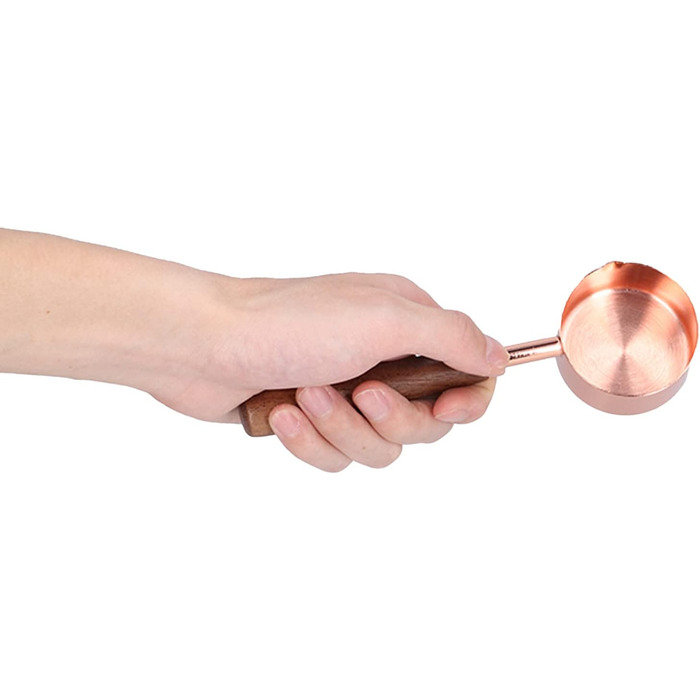 Measuring Spoon Set, 4 Measuring Cups in Rose Gold with Scale, Stainless Steel Measuring Spoons for Kitchen Utensils (Size: L)