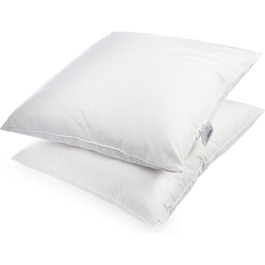 Комплект з 2 подушок H&F Heimtextilien 80x80 см, 1300 г гусиних пір'їв, преміум-якість, 100% бавовна, Oeko-TEX сертифікат