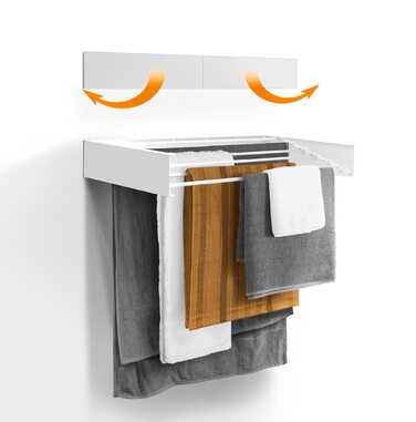 Настінна сушилка для білизни, розкладна, чорна, 100 см