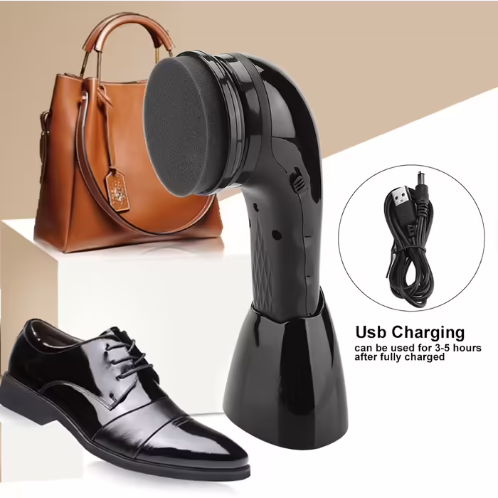 Natudeco Electric Shoe Polisher, Glove Brush, Portable Shoe Polisher, Multifunctional Leather Shoe Polisher, Leather Care Tool for Shoes, Bags
