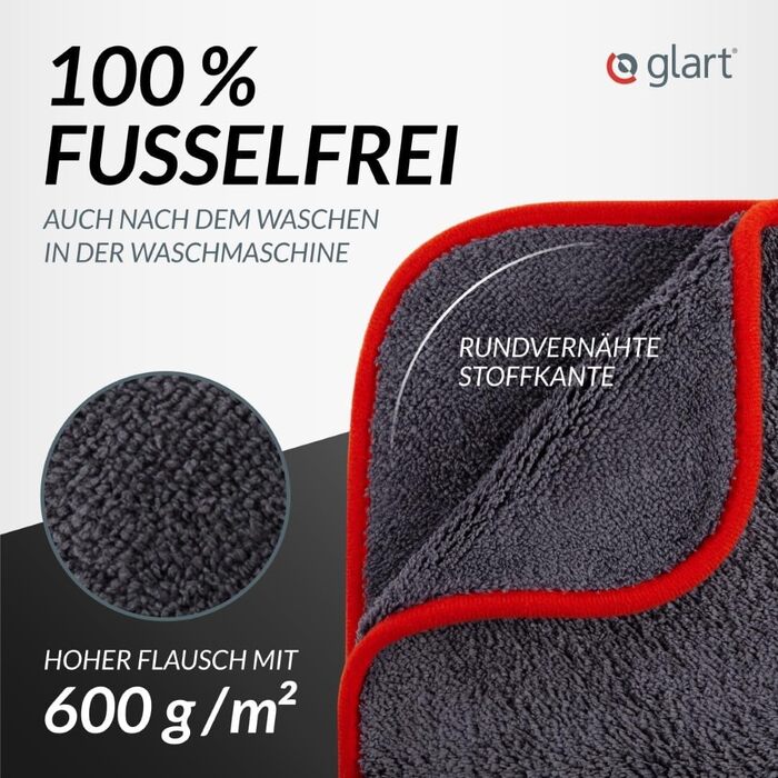 Набір мікрофібр для автомобіля Glart 443TPO4, 12 шт, 40x40 см, 600 GSM, серветки для полірування та чистки авто
