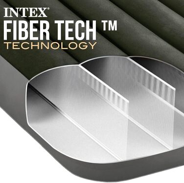 Надувний матрац Intex Queen DURA-Beam Downy з підголівником та бічними кишенями